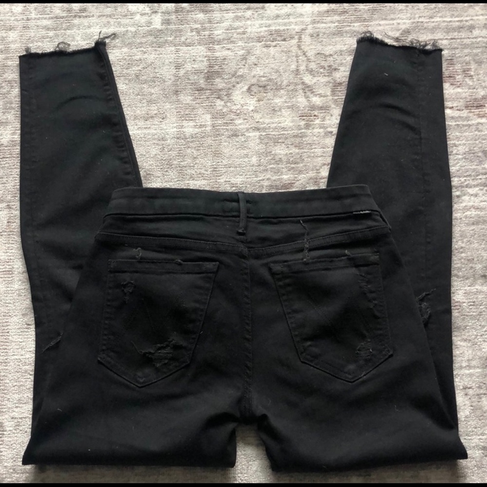 Mother looker ankle fray jeans size 27 - black